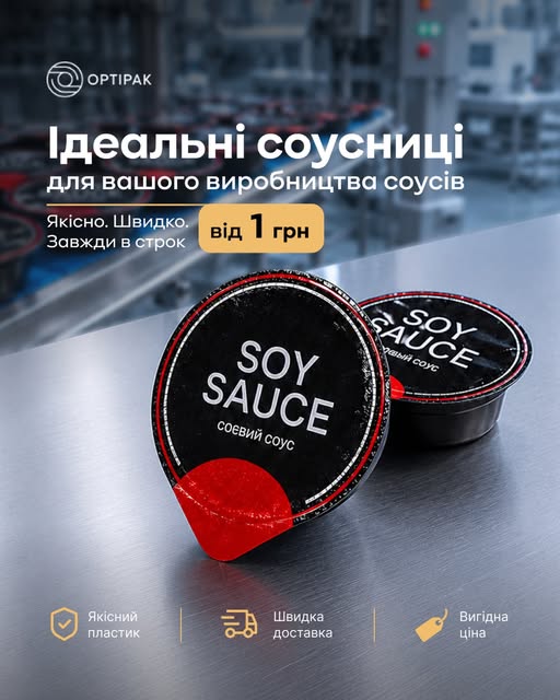 Порційні соусниці Optipak на виробничому фоні